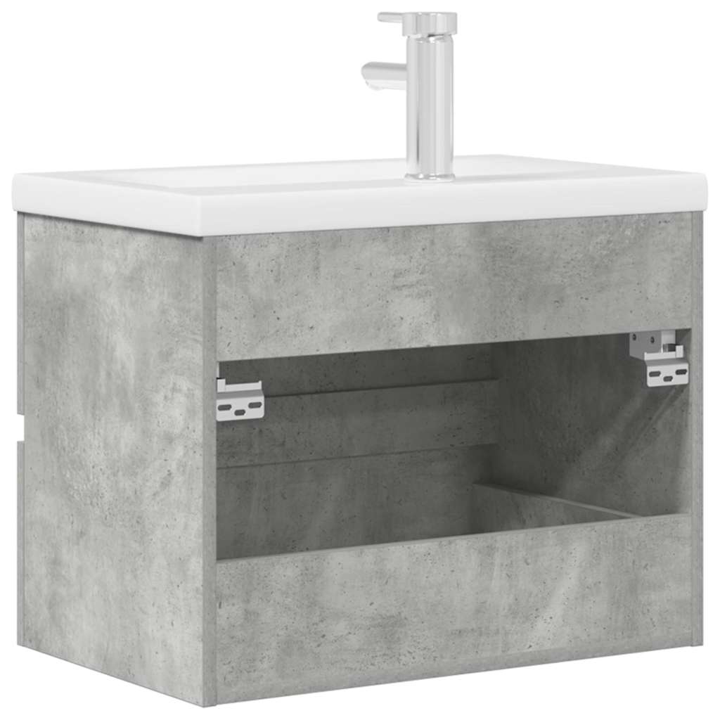 Set Mobili da Bagno 2 pz Grigio Cemento in Legno Multistrato | homemem39