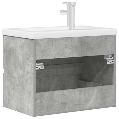 Set Mobili da Bagno 2 pz Grigio Cemento in Legno Multistrato | homemem39
