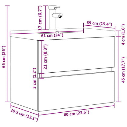 Set Mobili da Bagno 2 pz Grigio Cemento in Legno Multistrato | homemem39