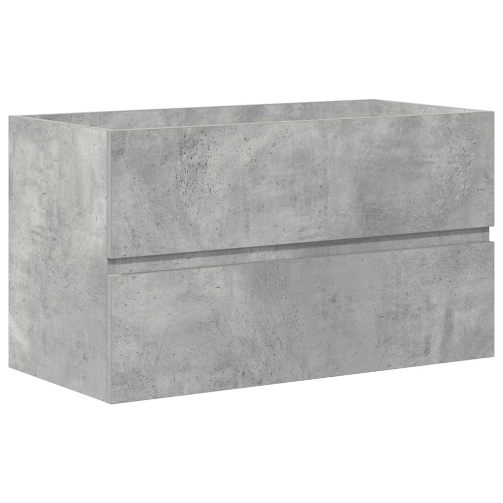 Set Mobili da Bagno 2 pz Grigio Cemento in Legno Multistrato | homemem39