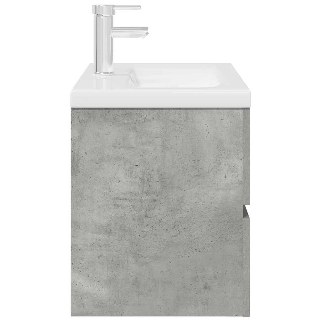 Set Mobili da Bagno 2 pz Grigio Cemento in Legno Multistrato | homemem39