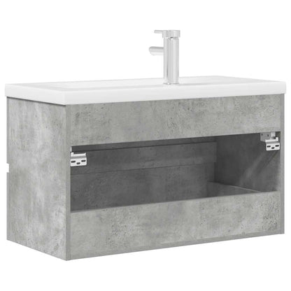Set Mobili da Bagno 2 pz Grigio Cemento in Legno Multistrato | homemem39