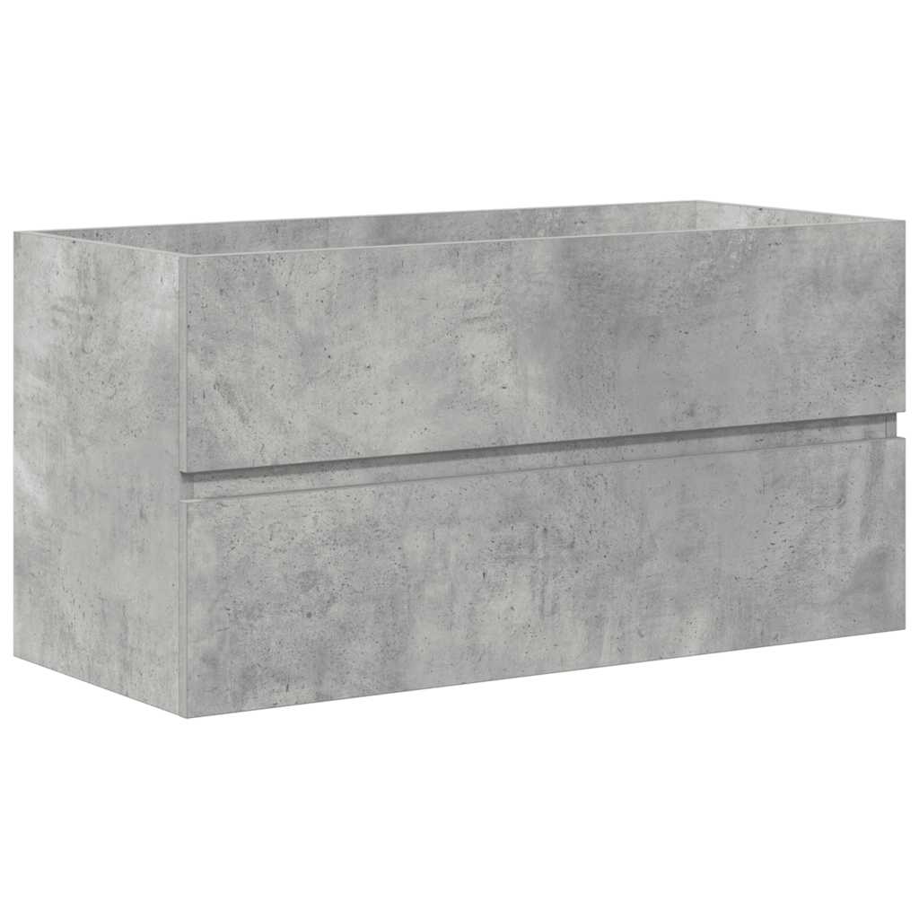 Set Mobili da Bagno 2 pz Grigio Cemento in Legno Multistrato | homemem39