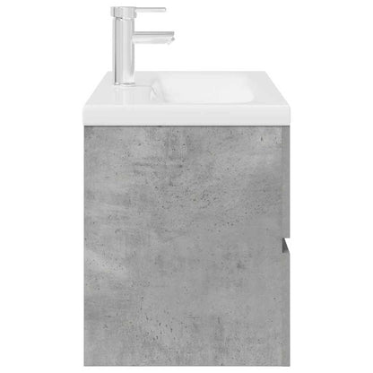 Set Mobili da Bagno 2 pz Grigio Cemento in Legno Multistrato | homemem39