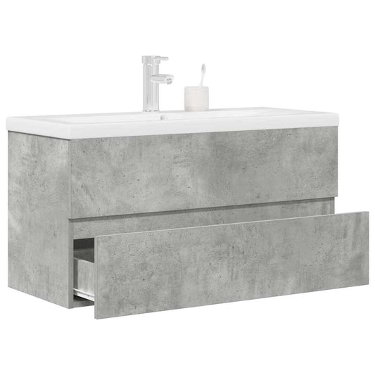 Set Mobili da Bagno 2 pz Grigio Cemento in Legno Multistrato | homemem39