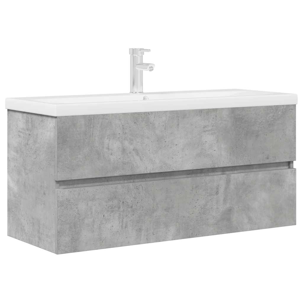 Set Mobili da Bagno 2 pz Grigio Cemento in Legno Multistrato | homemem39