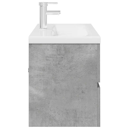 Set Mobili da Bagno 2 pz Grigio Cemento in Legno Multistrato | homemem39