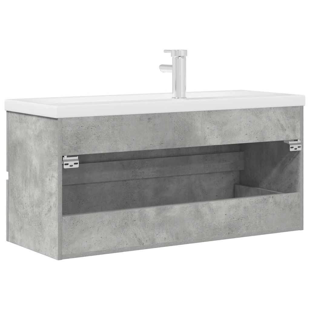 Set Mobili da Bagno 2 pz Grigio Cemento in Legno Multistrato | homemem39