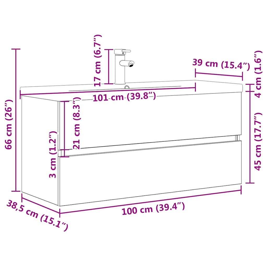 Set Mobili da Bagno 2 pz Grigio Cemento in Legno Multistrato | homemem39
