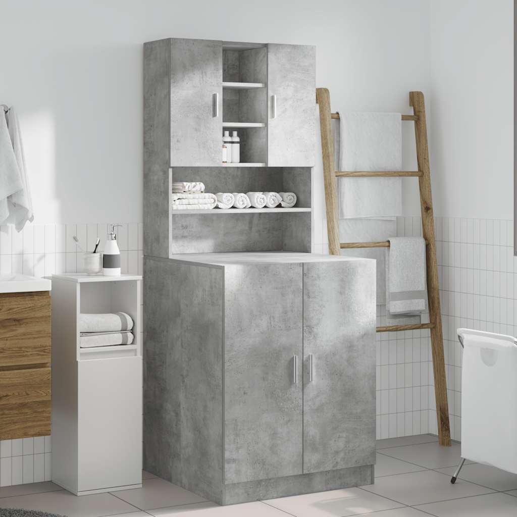 Mobili Lavatrice 2pz Grigio Cemento in Truciolato | homemem39