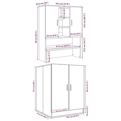 Mobili Lavatrice 2pz Grigio Cemento in Truciolato | homemem39
