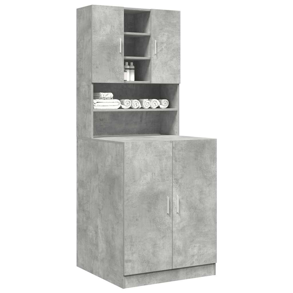 Mobili Lavatrice 2pz Grigio Cemento in Truciolato | homemem39
