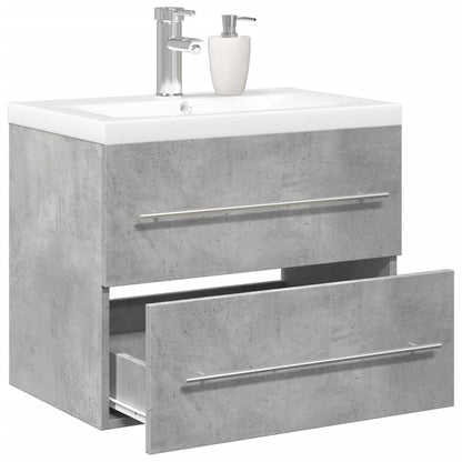 Set Mobili da Bagno 2 pz Grigio Cemento in Legno Multistrato