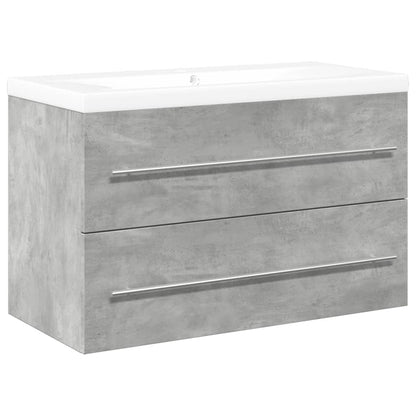 Set Mobili da Bagno 2 pz Grigio Cemento in Legno Multistrato | homemem39