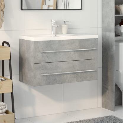 Set Mobili da Bagno 2 pz Grigio Cemento in Legno Multistrato | homemem39