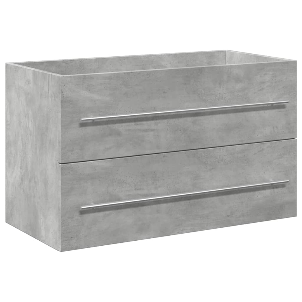 Set Mobili da Bagno 2 pz Grigio Cemento in Legno Multistrato | homemem39