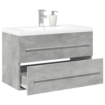 Set Mobili da Bagno 2 pz Grigio Cemento in Legno Multistrato | homemem39