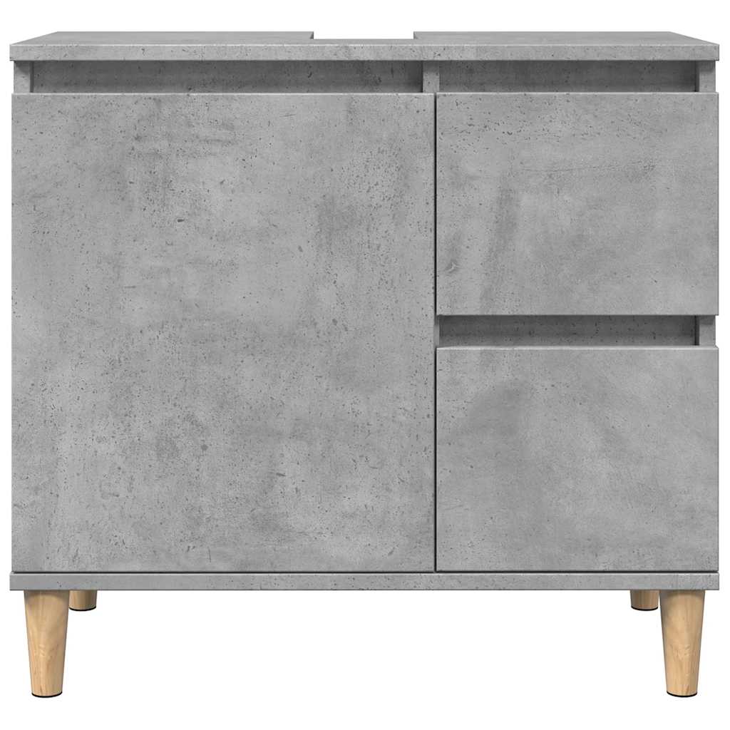Set Mobili da Bagno 3 pz Grigio Cemento in Legno Multistrato | homemem39