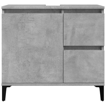 Set Mobili da Bagno 3 pz Grigio Cemento in Legno Multistrato | homemem39