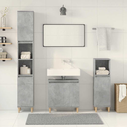 Set Mobili da Bagno 3 pz Grigio Cemento in Legno Multistrato | homemem39