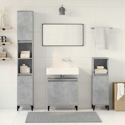 Set Mobili da Bagno 3 pz Grigio Cemento in Legno Multistrato - homemem39