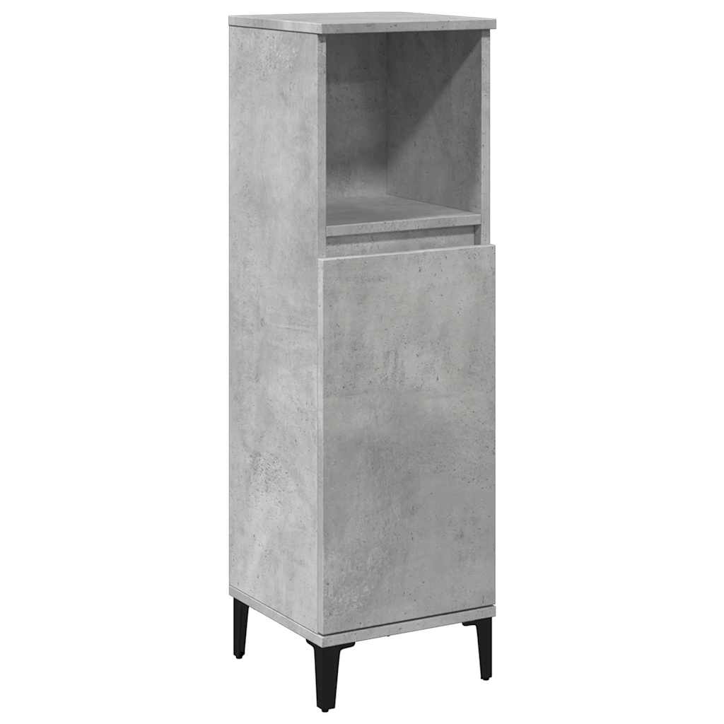 Set Mobili da Bagno 3 pz Grigio Cemento in Legno Multistrato | homemem39