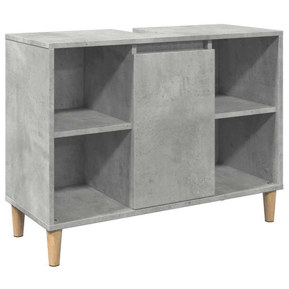 Set Mobili da Bagno 3 pz Grigio Cemento in Legno Multistrato | homemem39