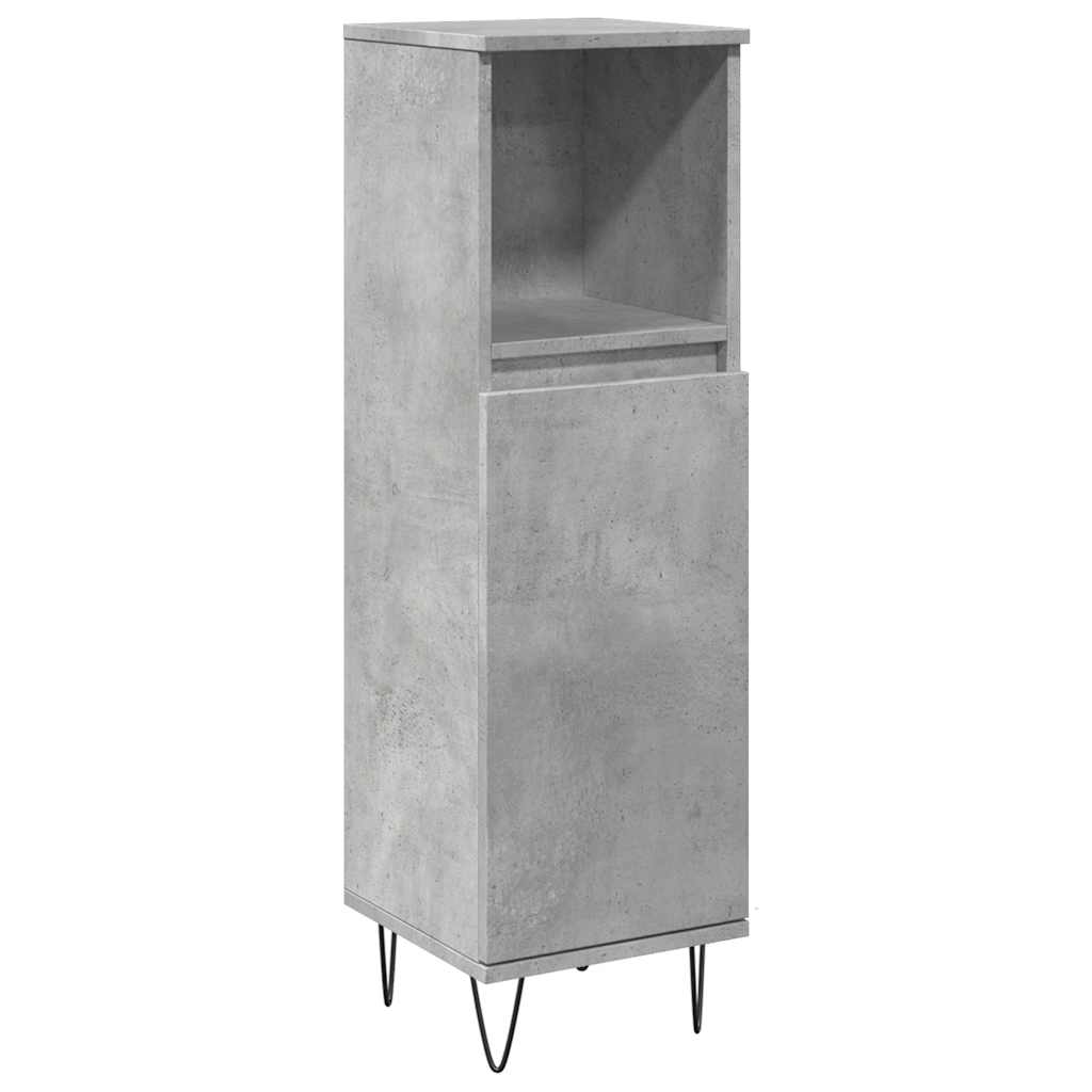 Set Mobili da Bagno 3 pz Grigio Cemento in Legno Multistrato | homemem39