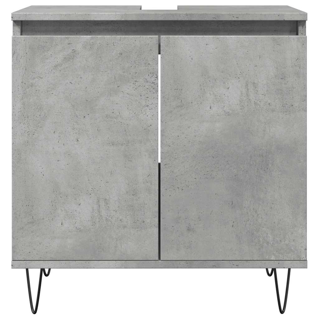 Set Mobili da Bagno 3 pz Grigio Cemento in Legno Multistrato | homemem39