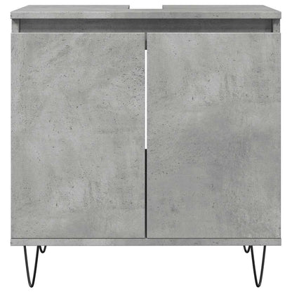 Set Mobili da Bagno 3 pz Grigio Cemento in Legno Multistrato | homemem39