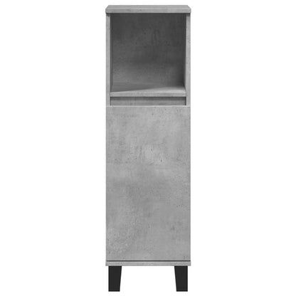 Set Mobili da Bagno 3 pz Grigio Cemento in Legno Multistrato