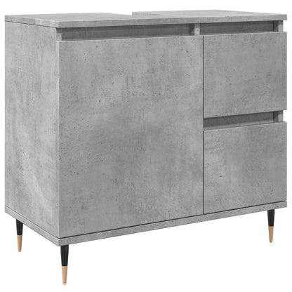 Set Mobili da Bagno 3 pz Grigio Cemento in Legno Multistrato | homemem39