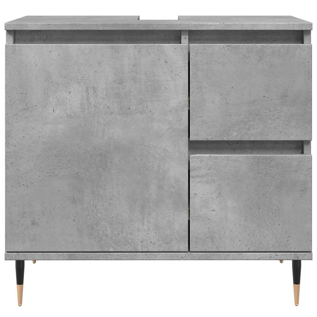 Set Mobili da Bagno 3 pz Grigio Cemento in Legno Multistrato | homemem39