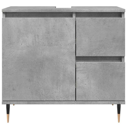 Set Mobili da Bagno 3 pz Grigio Cemento in Legno Multistrato | homemem39