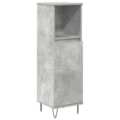 Set Mobili da Bagno 3 pz Grigio Cemento in Legno Multistrato | homemem39