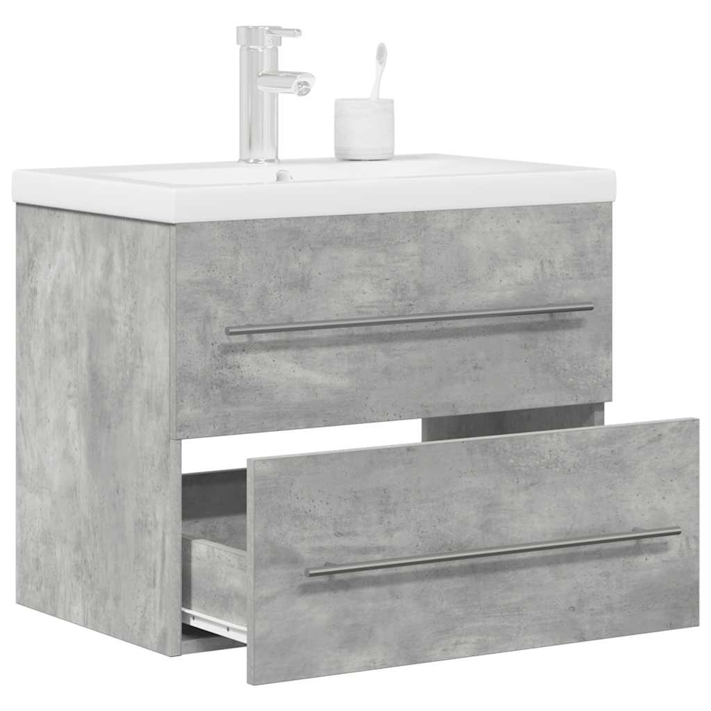 Set Mobili da Bagno 2 pz Grigio Cemento in Legno Multistrato | homemem39