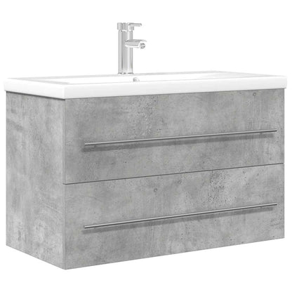 Set Mobili da Bagno 2 pz Grigio Cemento in Legno Multistrato | homemem39