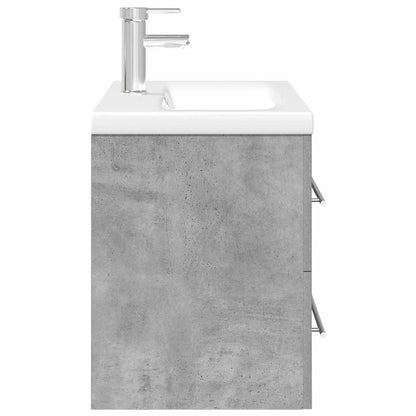 Set Mobili da Bagno 2 pz Grigio Cemento in Legno Multistrato | homemem39