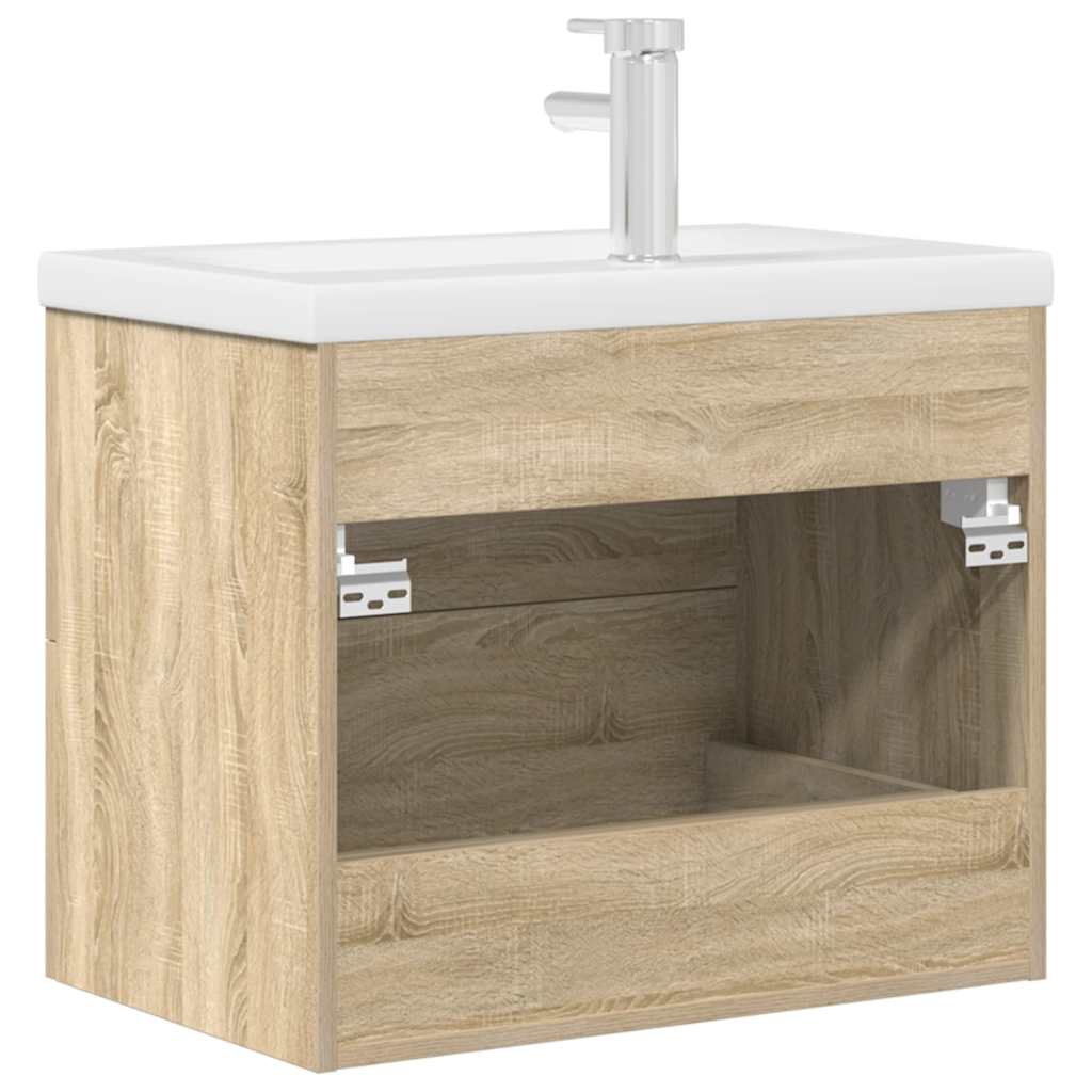 Set Mobili da Bagno 2 pz Rovere Sonoma in Legno Multistrato