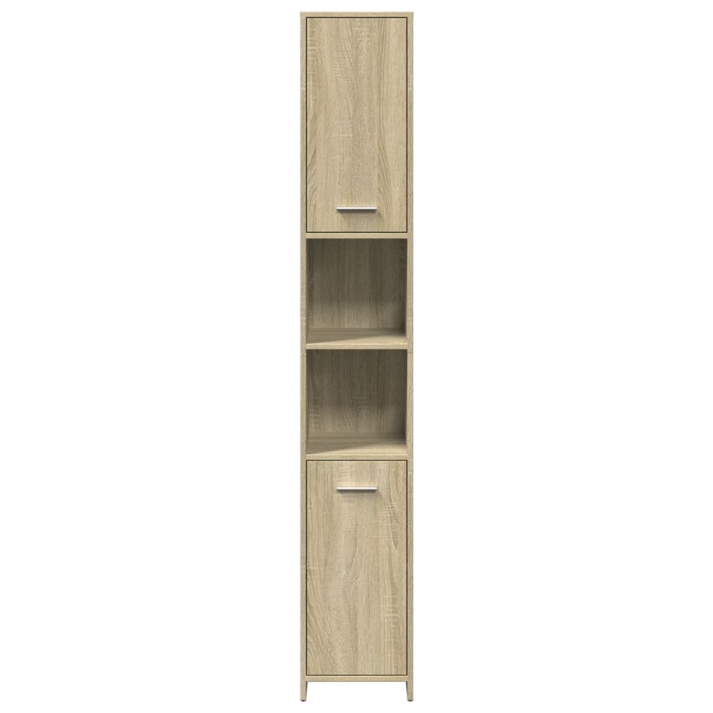 Set Mobili da Bagno 4 pz Rovere Sonoma in Legno Multistrato | homemem39