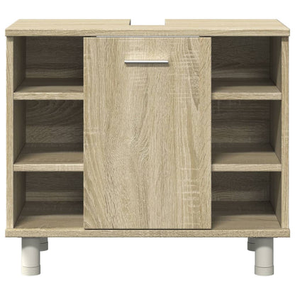 Set Mobili da Bagno 4 pz Rovere Sonoma in Legno Multistrato