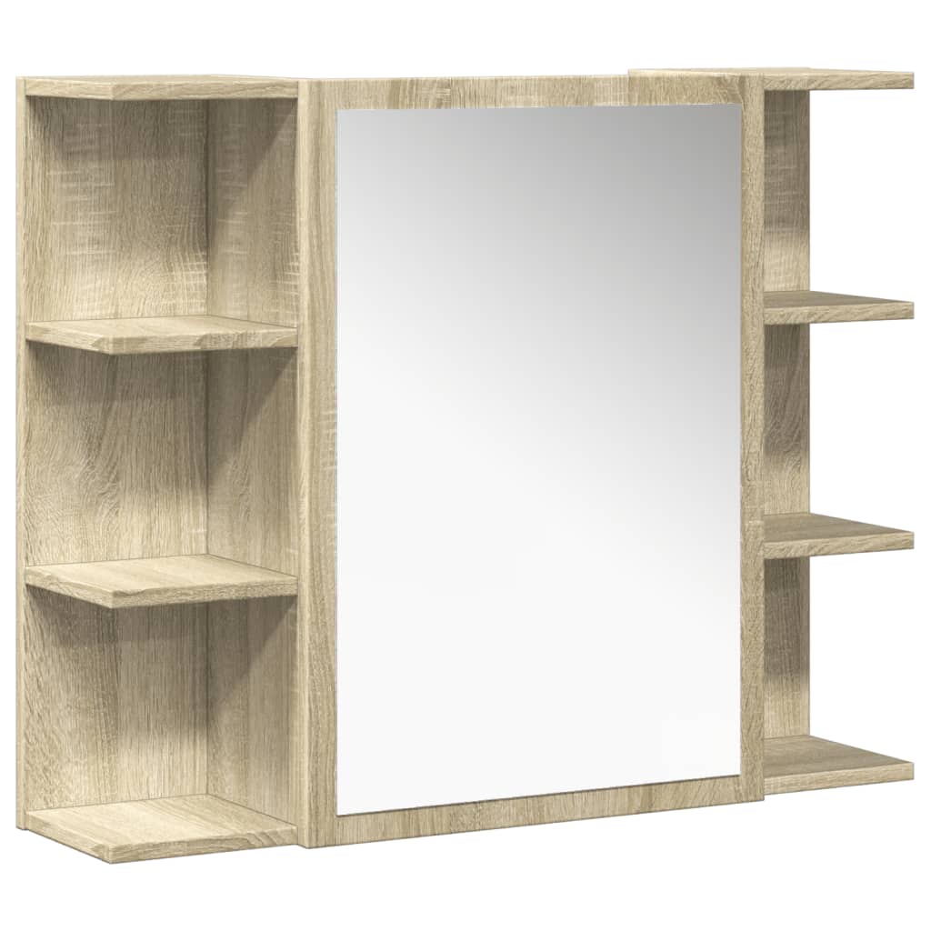 Set Mobili da Bagno 4 pz Rovere Sonoma in Legno Multistrato