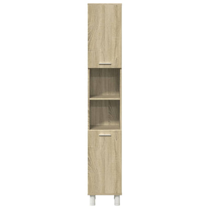 Set Mobili da Bagno 3 pz Rovere Sonoma in Legno Multistrato