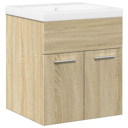 Set Mobili da Bagno 2 pz Rovere Sonoma in Legno Multistrato | homemem39