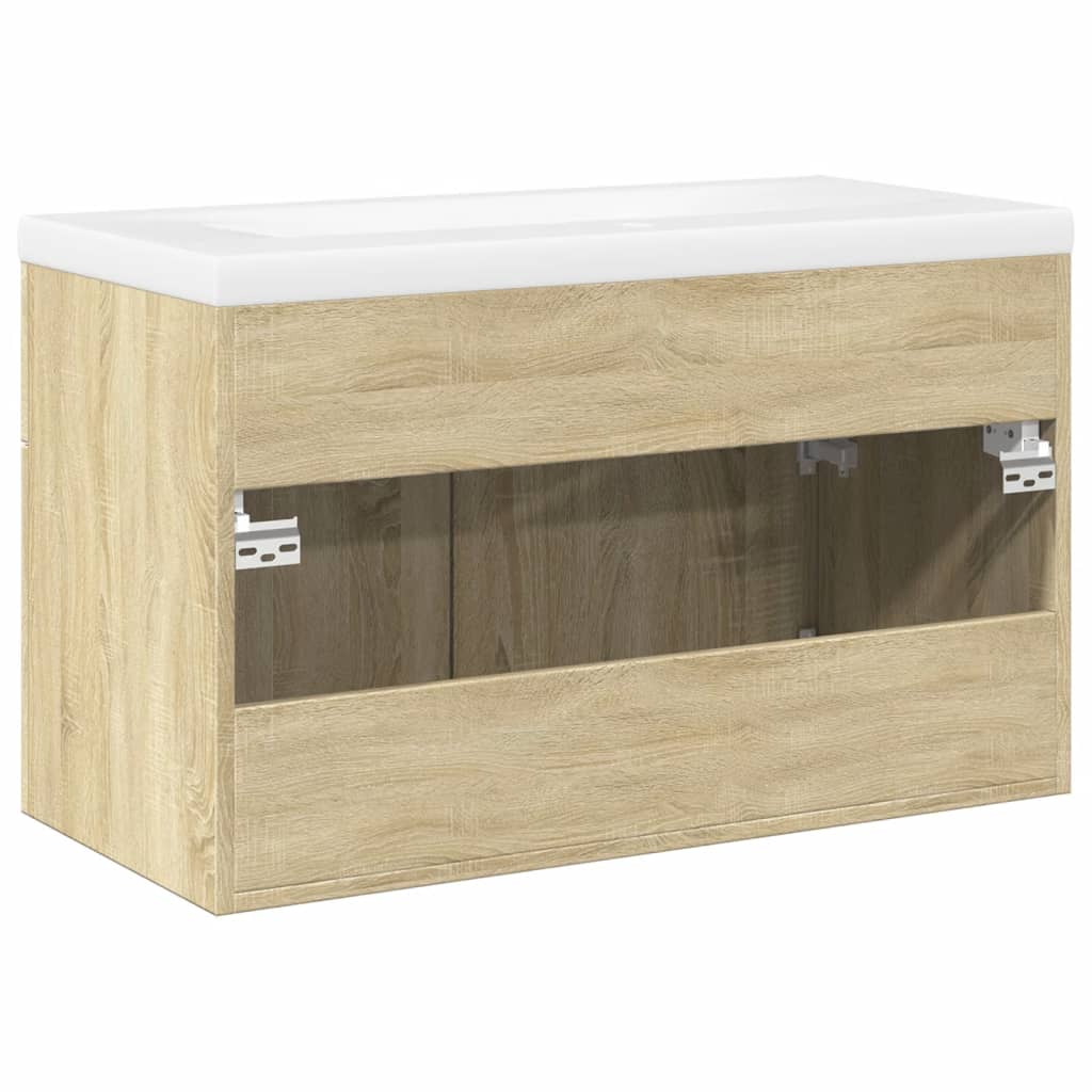 Mobile da Bagno con Lavabo Integrato Rovere Sonoma | homemem39