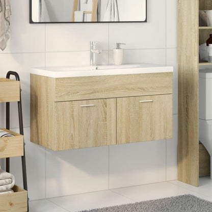 Mobile da Bagno con Lavabo Integrato Rovere Sonoma | homemem39