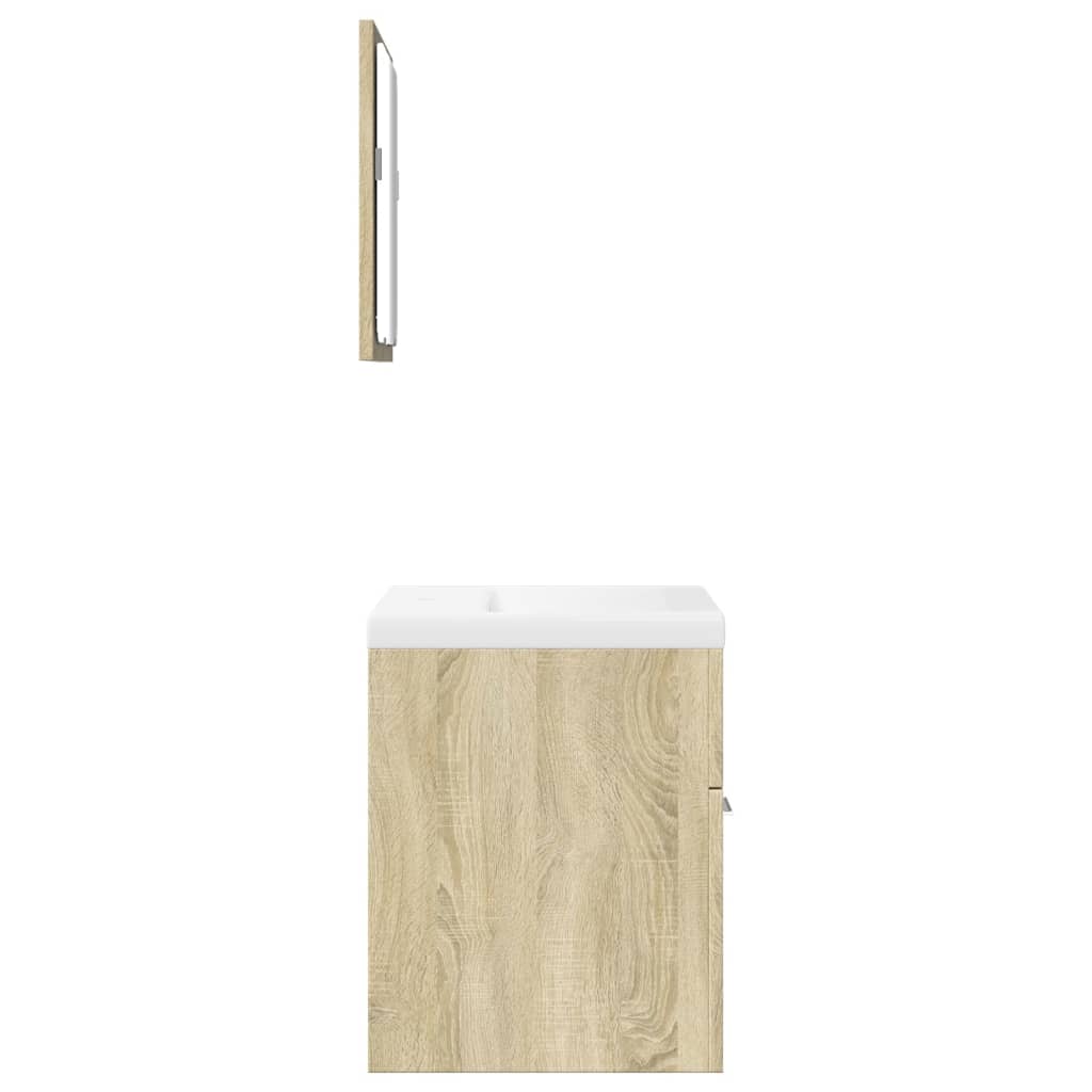 Set Mobili da Bagno 3 pz Rovere Sonoma in Legno Multistrato | homemem39