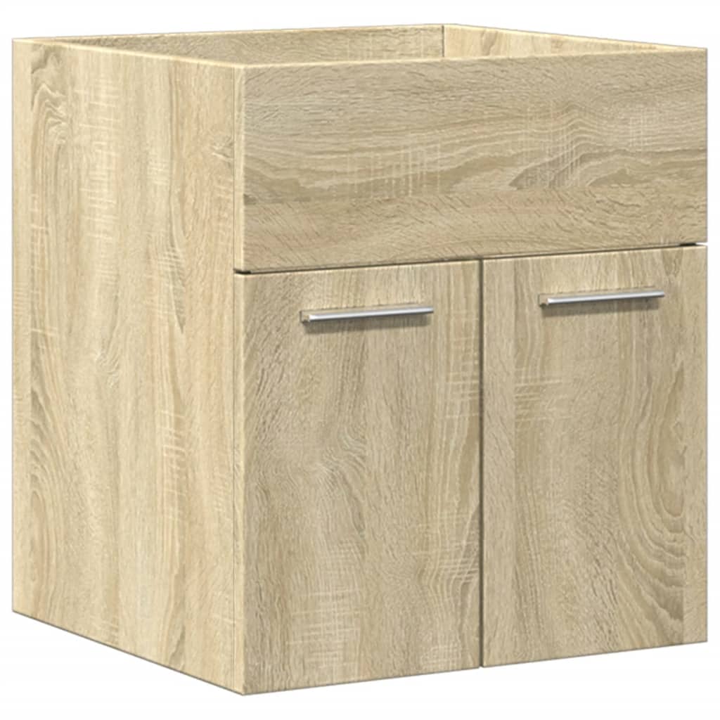 Set Mobili da Bagno 3 pz Rovere Sonoma in Legno Multistrato | homemem39