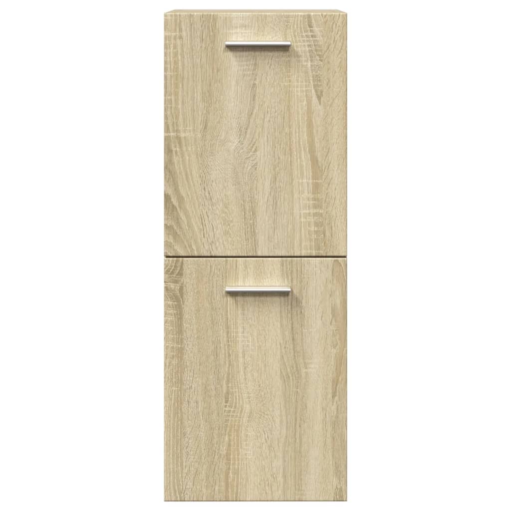 Set Mobili da Bagno 4 pz Rovere Sonoma in Legno Multistrato