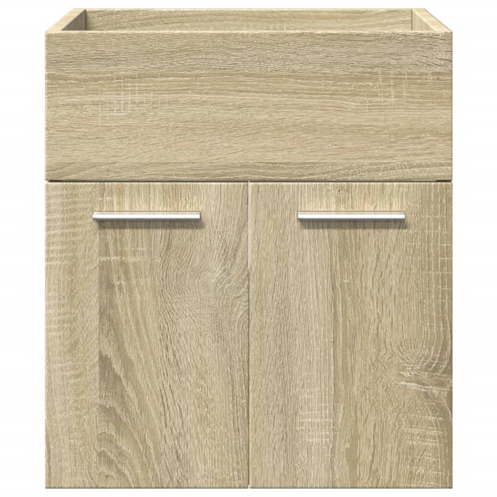 Set Mobili da Bagno 3 pz Rovere Sonoma in Legno Multistrato | homemem39